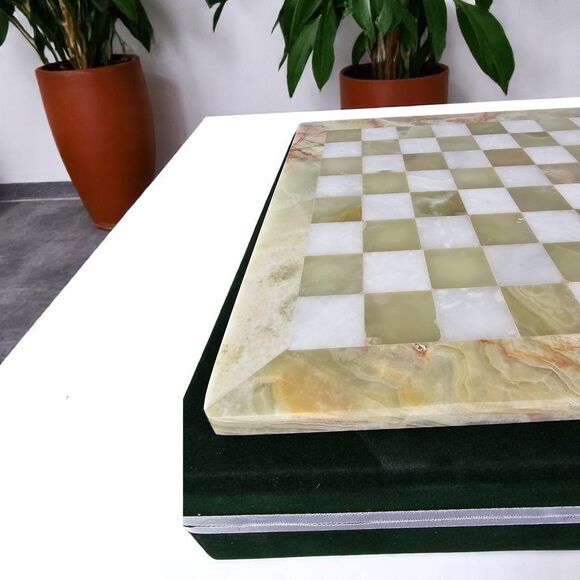 12" Marble Chess Board, velvet box, stone chess board, Fathers Day Gift for him - Picture 9 of 13